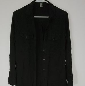 Forever 21 Black long sleeve  button up blouse